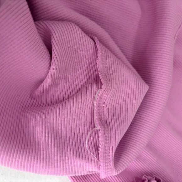 Old Navy Tank Top Women's Medium Purple Sleeveless Ruffle Ribbed Solid - Picture 9 of 9